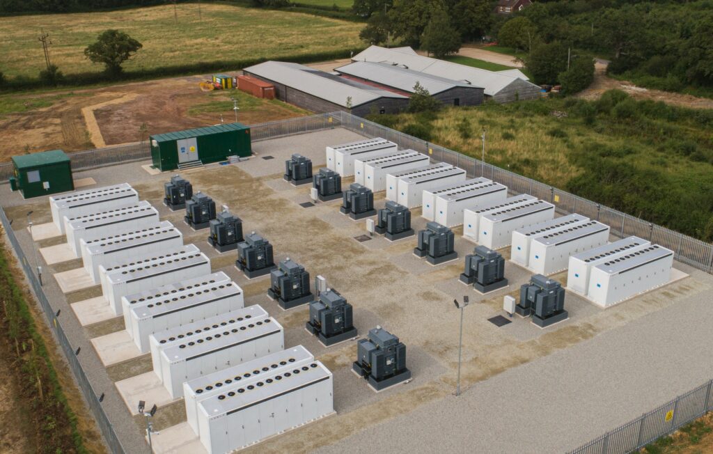 Ripresa con drone del BESS Contego con sede nel Regno Unito